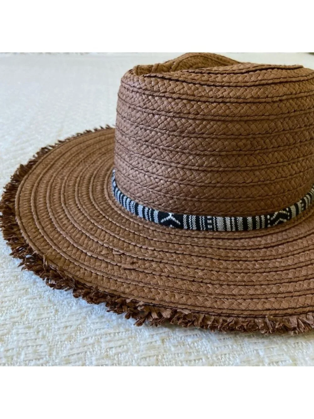 Treasure & Bond Wide Brim Frayed Edge Sun Hat